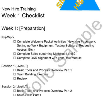 New Hire Training Checklist